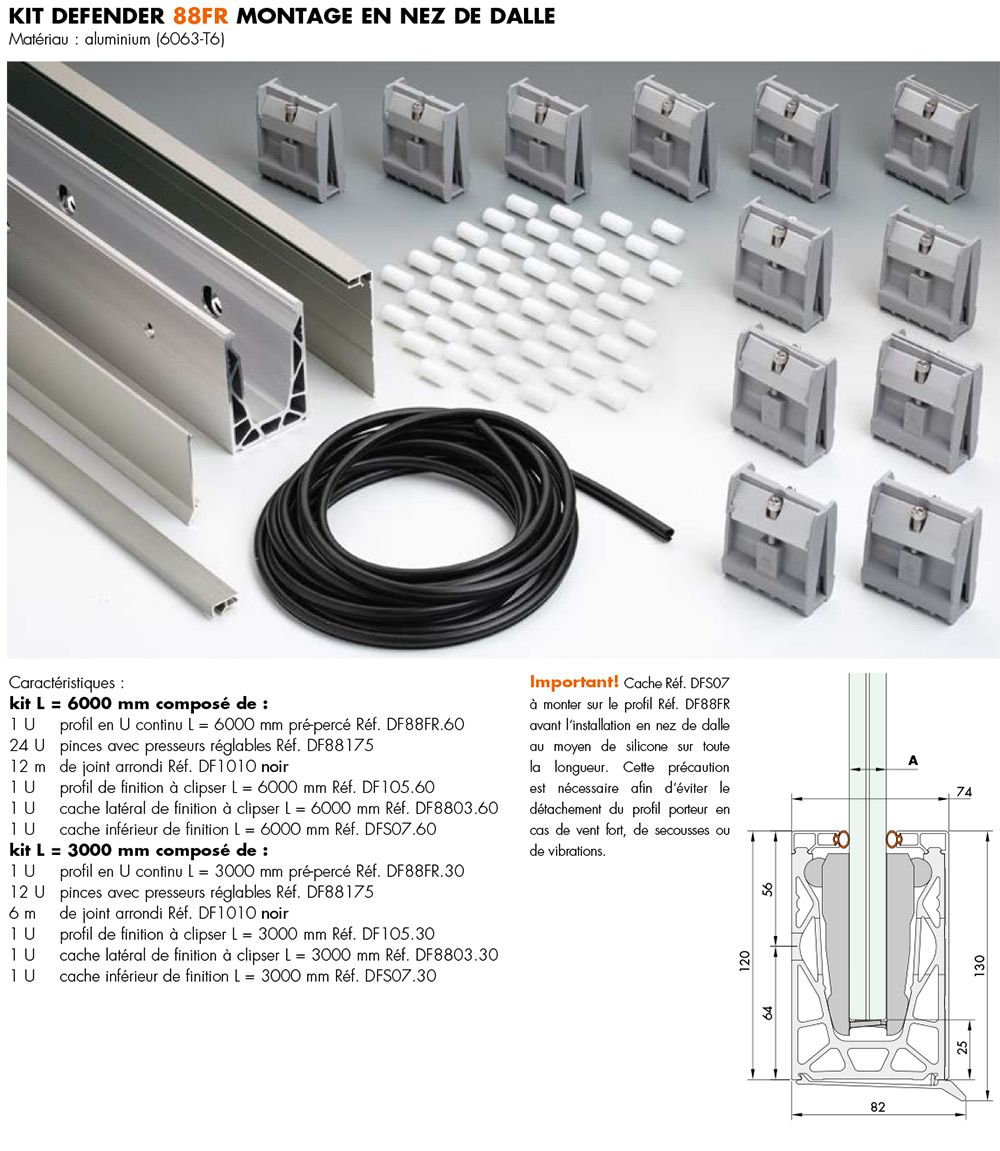 garde-corps en verre DEFENDER ACCESSOIRES