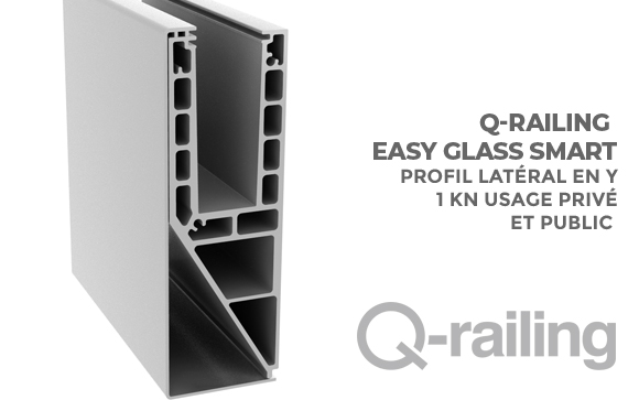 q-railing EASY GLASS SMART profil de sol lateral en y