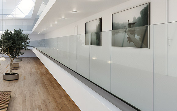 garde-corps intérieur verre mezzanine erp  q-railing easy glass smart