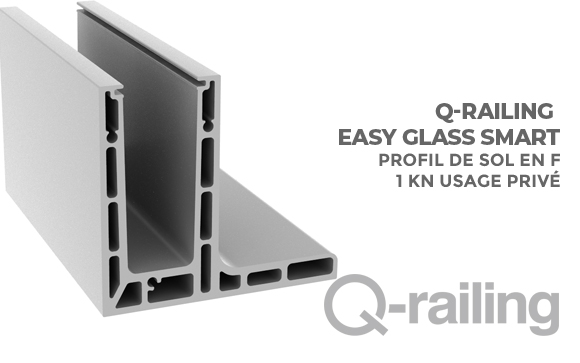 q-railing EASY GLASS SMART profil de sol en f