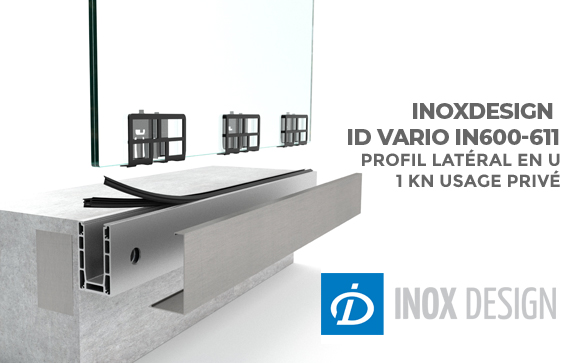 garde-corps en verre en nez de dalle ID VARIO INOXDESIGN