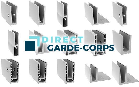 type de profil alu pour garde-corps en verre 