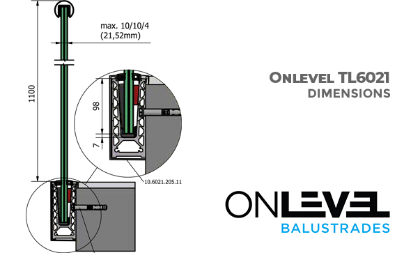 dimensions du profil onlevel TL6021