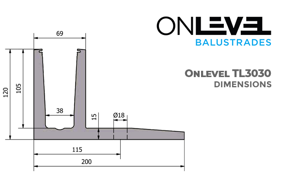 TL3030 ONLEVEL dimensions du profil